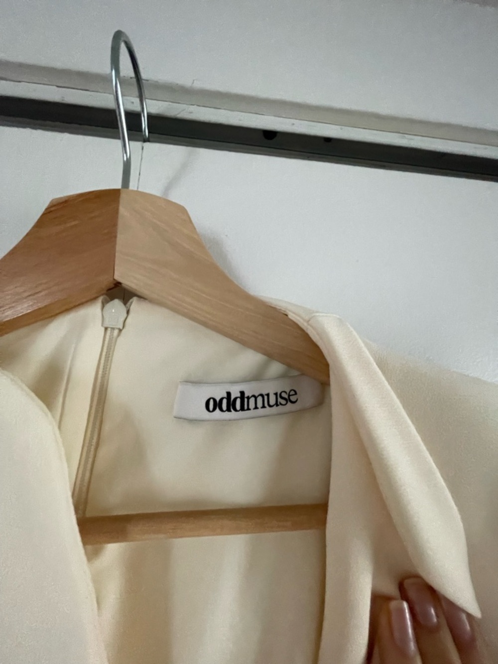 Odd Muse Cream Button Down long sleeve Dress - Picture 3 of 3